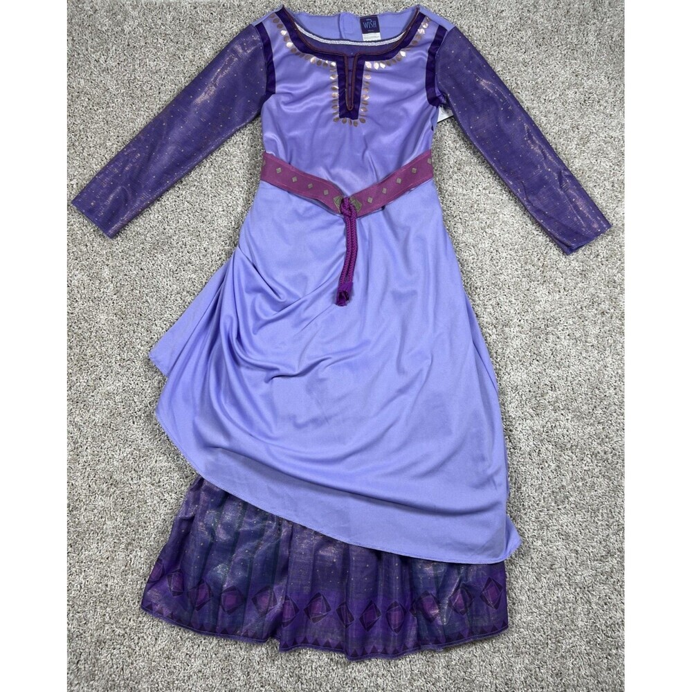 Disney Wish Asha Deluxe Costume Dress Girls Size M 7-8 NWT Purple